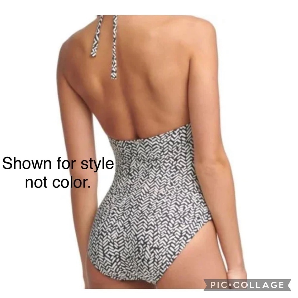 Calvin Klein BLACK Mesh-Inset Tummy Control One-Piece Swimsuit - Picture 2 of 13